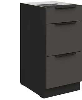 Kuchynské skrinky stojace Kuchynská skrinka Aria-Gr/Bl Anti Fingerprint 40d 3s Bb