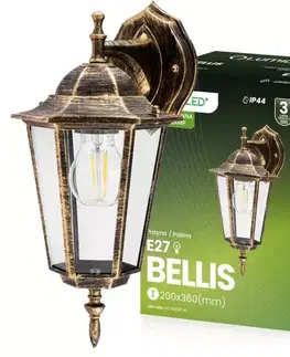 Vonkajšie rustikálne svietidlá Záhradná lampa BELLIS E27 Patina KD1