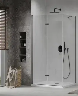 Vane MEXEN/S - Lima sprchovací kút 120x80, transparent, čierna + biela vanička so sifónom 856-120-080-70-00-4010B
