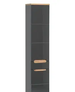 Kúpeľňový nábytok COMAD - Vysoká skrinka 2 dvierka 1 szuflada BALI GRAPHITE 5907611647561