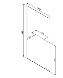 Sprchové dvere Polysan Architex Line stena sprchového kúta walk -in 110.5 cm /sklo priehľadné AL2243-D