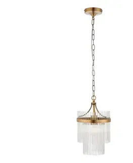 Svietidlá Endon 112572 - Luster na reťazi MARIETTA 1xE27/10W/230V mosadz/číre 112572