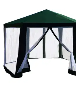 Záhradné stany a altány KONDELA Ringe Typ 1 záhradný altánok 390x390 cm zelená / biela