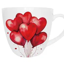 Hrnčeky, šálky, podšálky DUO - Hrnček porcelánový 460ml BALLOONS 1 v darčekovej krabičke