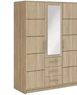 Šatníkové skrine Skriňa Bali D3 147 cm dub sonoma