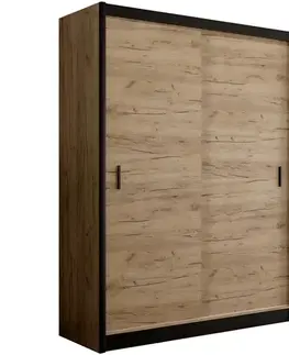 Šatníkové skrine Skriňa Multi 180 craft/čierna