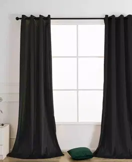 Závesy do spálne Záves na priechodkách VELVET PB103/200G/M2/49/140x250 cm čierna