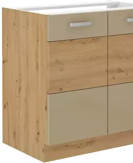 Kuchynské skrinky stojace Skrinka do kuchyne Artisan cappuccino lesk 80ZL 2F BB