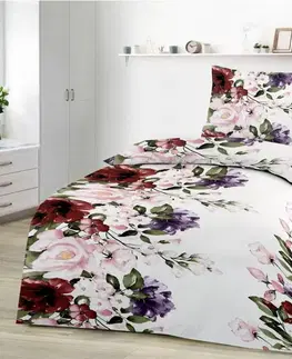 Obliečky Obliečky deluxe bavlnené Elena biela 200x140cm+90x70cm TiaHome