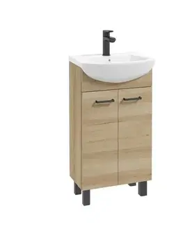 Kúpeľňové zostavy Kúpeľňová skrinka s umývadlom Novelty 45 cm hľuzovkový buk