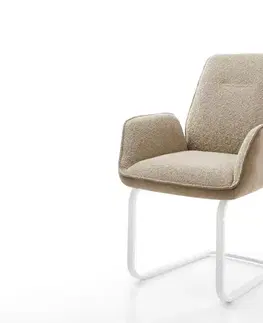 Jedálenské stoličky DELIFE Jedálenská stolička Zoa-Flex zmiešané materiály tmavobéžová jedálenská stolička plochá biela vrecková pružina