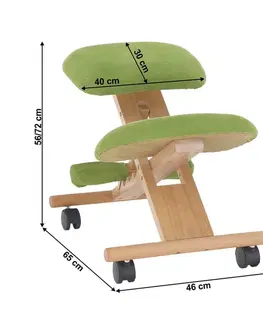 Kľakačky KONDELA Groco ergonomická kľakačka na kolieskach zelená / buk