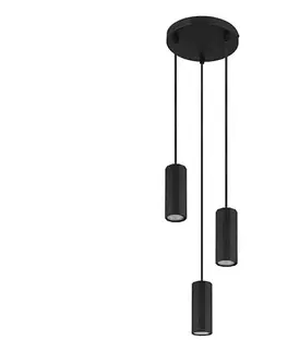Svietidlá Globo 57918-3HB - Luster na lanku JAMES 3xGU10/25W/230V čierna 57918-3HB