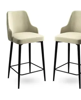 Barové stoličky Bar Stool Set (2 Pieces) Enox - Cream, Black
