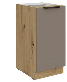 Kuchynské dolné skrinky KONDELA Frisbo 40 D 1F BB dolná kuchynská skrinka sandgrau / dub artisan
