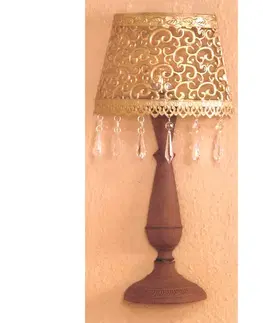 Bytové doplnky Nástenná dekoratívna kovová lampa zlatá/hnedá