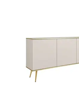 Komody ArtPS Komoda BIJOU K-160 | béžová / zlaté nohy