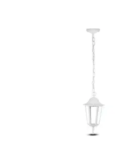 Svietidlá  Vonkajší luster na reťazi 1xE27/40W/230V IP44 biela 7073