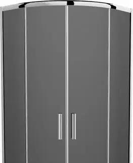 Sprchovacie kúty MEXEN - Rio štvrťkruhový sprchovací kút 90x90, grafit, chróm 863-090-090-01-40