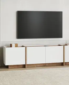 TV stolíky WON široký TV stolík, borovica Atlantic/biela