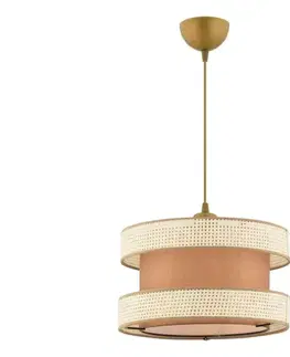 Svietidlá  Závesný luster na lanku HALO 1xE27/60W/230V hnedá/krémová 390FLH2464