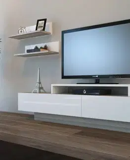 Obývacie steny TV skrinka / Obývacia stena Lusi - Cordoba, White