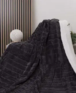 Deky MKLozkoviny.sk Luxusná baránková deka mikroplyš 150 × 200 cm – Caroline sivá