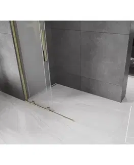 Sprchové dvere MEXEN/S - Velar Sprchová zástena posuvná Walk-in 80 x 200, dekor 8 mm, zlato 871-080-000-33-50