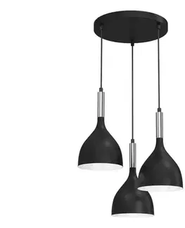 Svietidlá  Luster na lanku NOAK 3xE27/15W/230V čierna/chróm 3895
