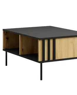 Konferenčné stolíky KONDELA Rimina konferenčný stolík čierna onyx / dub artisan