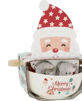 Vykrajovátka Vianočná súprava na pečenie Santa – miska, valček, vykrajovadlá