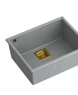 Kuchynské drezy Quadron Quadron - Granitový drez DAVID 50 Grey Metallic Meď HQD5542U5-C1