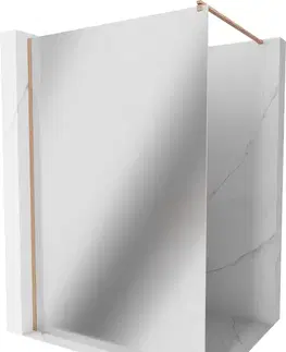 Sprchové dvere MEXEN/S - Kioto Sprchová zástena WALK-IN 80 x 200, zrkadlové 8 mm, meď kartáčovaná 800-080-101-65-50