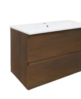 Kúpeľňový nábytok Kúpeľňová skrinka s umývadlom SAT B-Way 99x50x45 cm orech mat BWAY2100NUTU4BI BWAY2100NUTU4BI