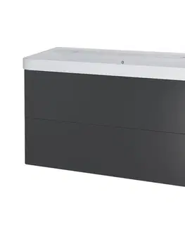 Kúpeľňový nábytok Mereo Siena, kúpeľňová skrinka s keramickým umývadlom 101 cm, antracit mat CN4322