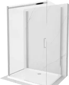 Vane MEXEN/S - OMEGA sprchovací kút 3-stenný 120x100, transparent, chróm + vanička vrátane sifónu 825-120-100-01-00-3s-4010