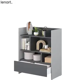 Nábytok Dig-net nábytok Regál Lenart BED CONCEPT BC-25 | sivá / grafit
