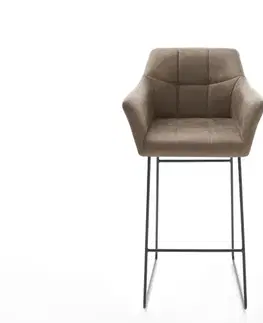 Barové stoličky DELIFE Barová stolička Yulo-Flex vintage taupe tenká podstava kov