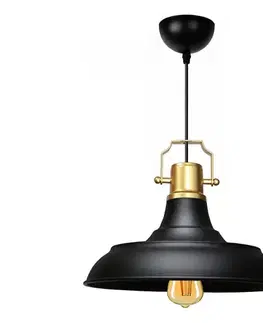 Svietidlá  Luster na lanku AYD 1xE27/40W/230V čierna/zlatá 780SGN4605