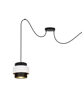 Svietidlá  Luster na lanku NESS 2xE27/60W/230V pavúk čierna/biela 0976