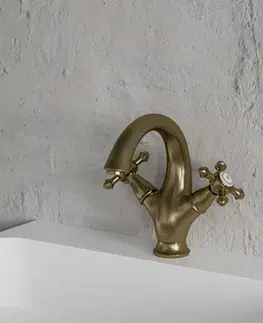 Kúpeľňové batérie OMNIRES - RETRO umývadlová batéria, antický kartáčovaný bronz RE7210BR