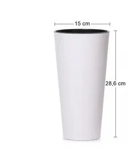 Kvetináče a truhlíky NABBI DTUS150 plastový kvetináč 15 cm biela