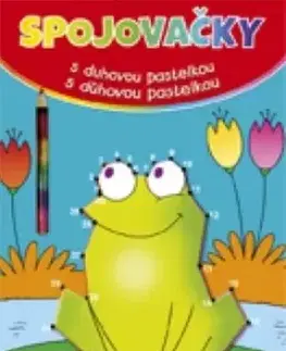 Nalepovačky, vystrihovačky, skladačky Spojovačky s dúhovou pastelkou - žaba - Kolektív autorov