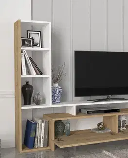Obývacie steny JAMAL Tv stena, sapphire/biela