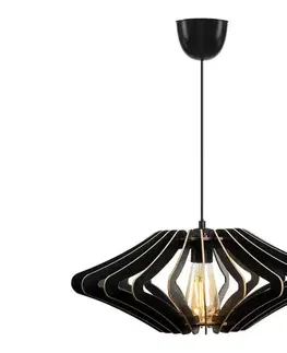 Svietidlá  Luster na lanku 1xE27/60W/230V čierna pr. 47 cm 390FLH1563