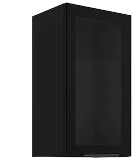 Kuchynské skrinky visiace Vitrína Čierna/Čierna 40gs-72 1f