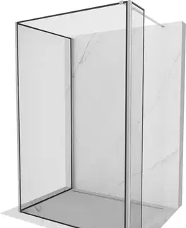 Sprchové dvere MEXEN/S - Kioto Sprchová zástena WALK-IN 120 x 110 x 30, čierny vzor, chróm 800-120-110-221-01-70-030