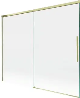 Sprchové dvere MEXEN/S - Rox vaňová zástena 2-krídlová posuvná 190 + 90 x 150, transparent, zlatá 8C9-190-090-50-00