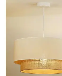 Svietidlá  - Luster na lanku BOHO 1xE27/40W/230V pr. 45 cm krémová/hnedá 81099