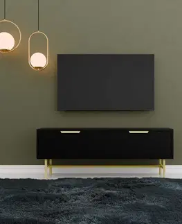TV stolíky SLOTS TV stolík na nožičkách, čierna/zlatá